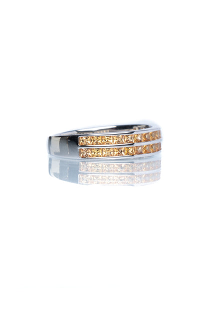 Yellow Sapphire Two Tier Band