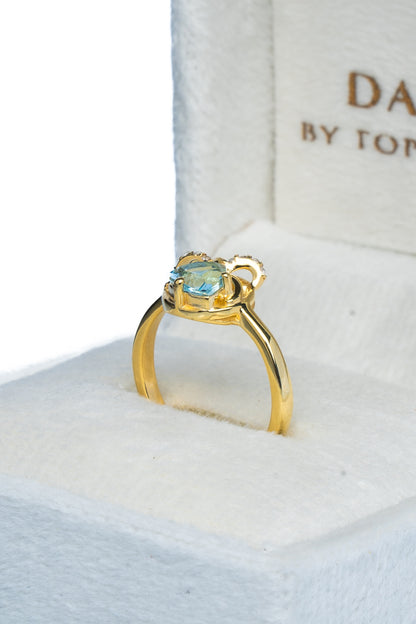 Blue Topaz Bow Ring