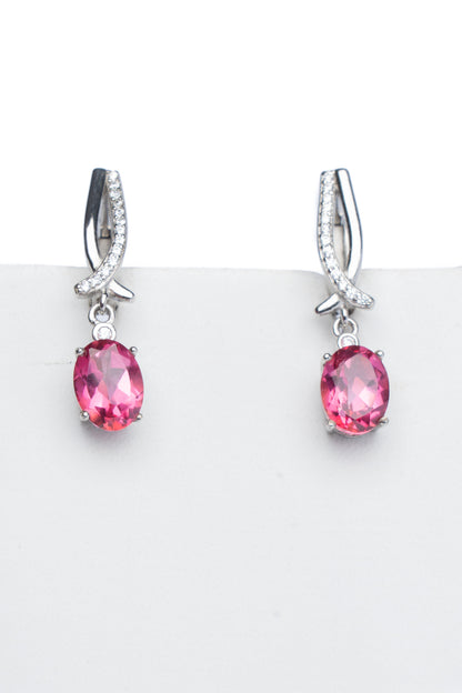 Pink Topaz Earrings