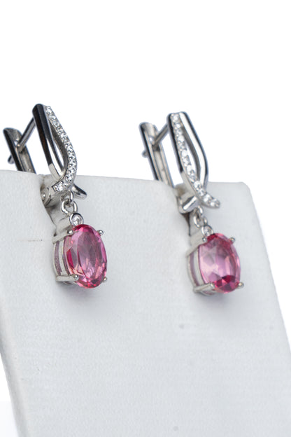 Pink Topaz Earrings