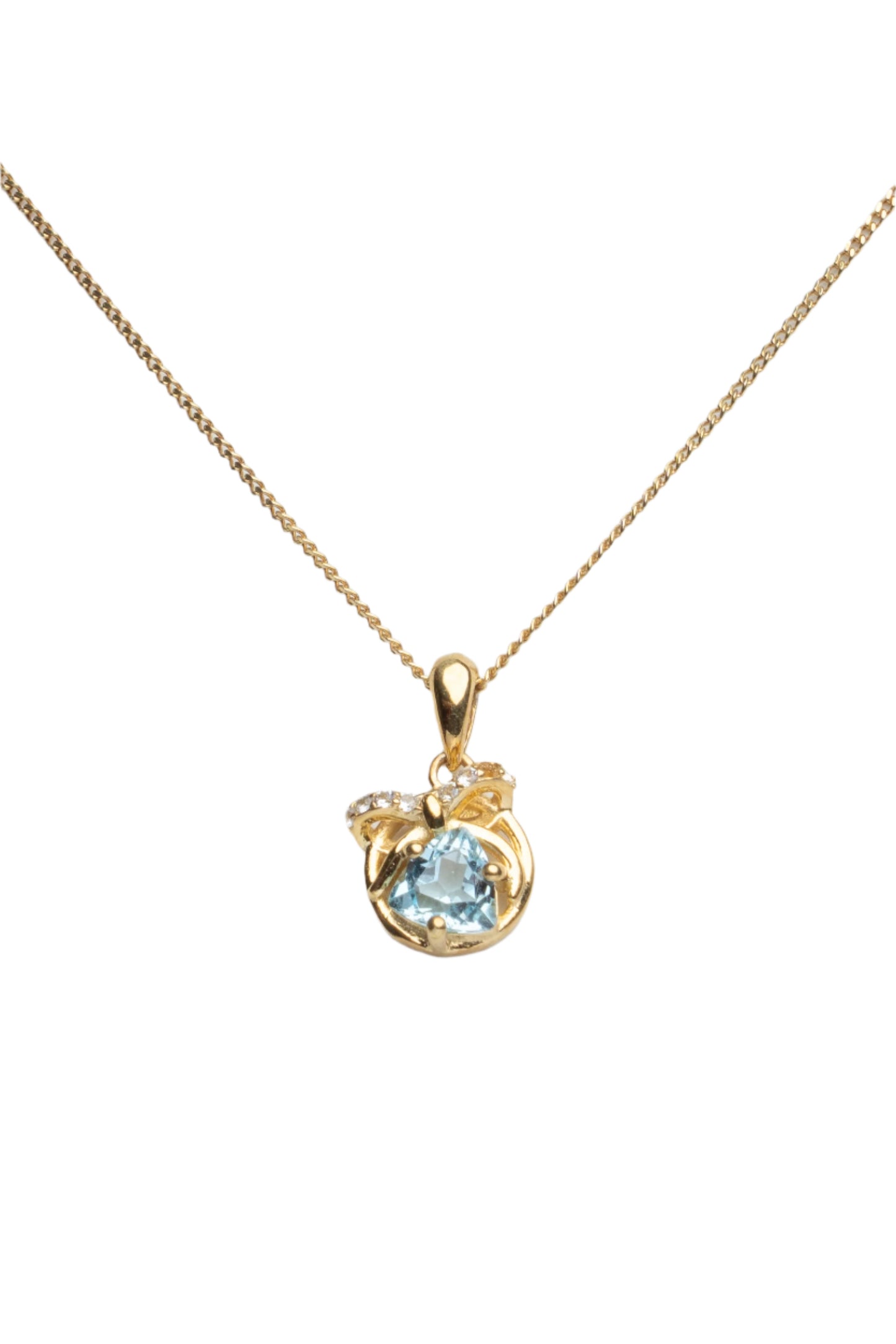 Blue Topaz Bow Pendant