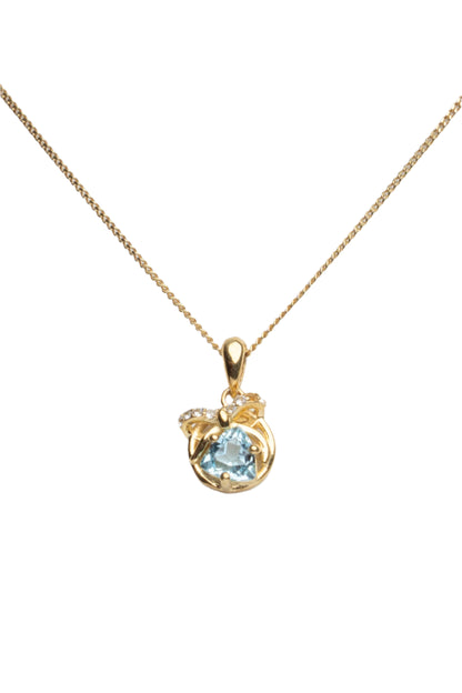 Blue Topaz Bow Pendant