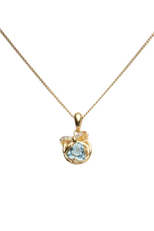 Blue Topaz Bow Pendant