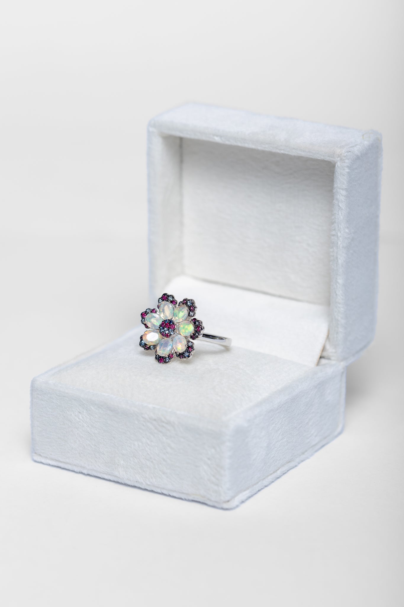 Opal Flower Ring