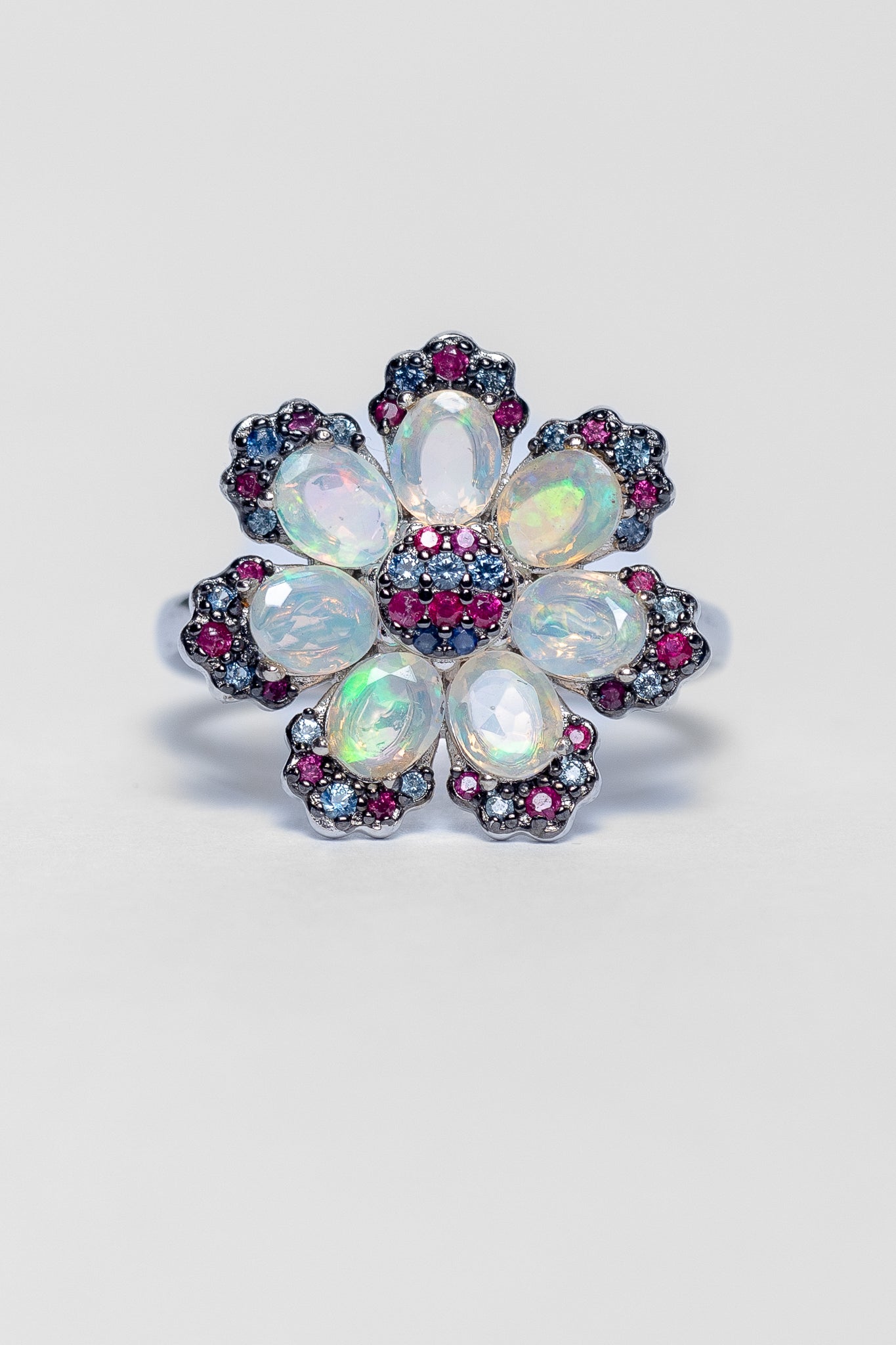 Opal Flower Ring