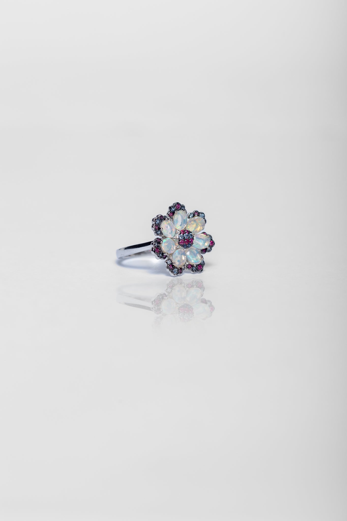 Opal Flower Ring