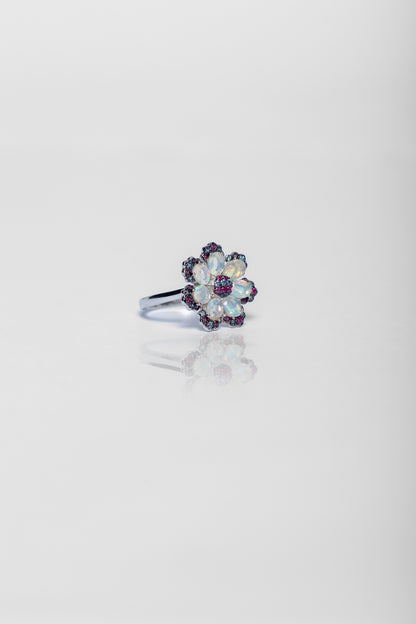 Opal Flower Ring