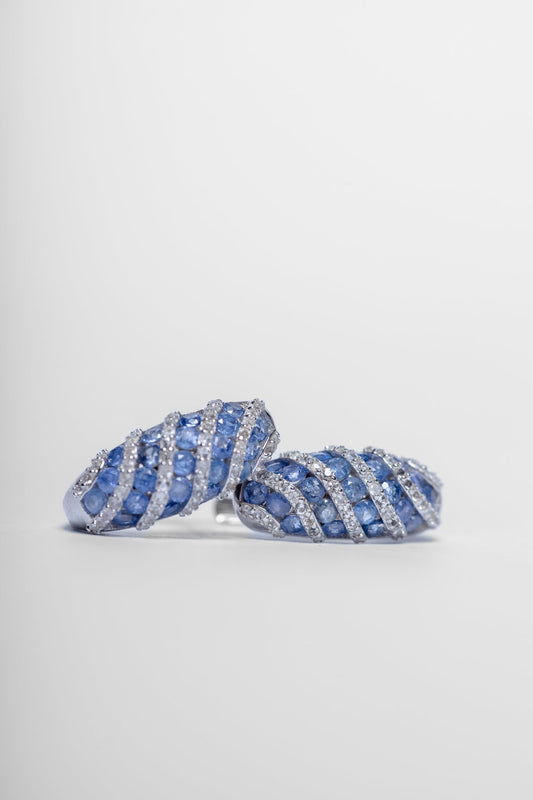 Tanzanite Striped Earrings