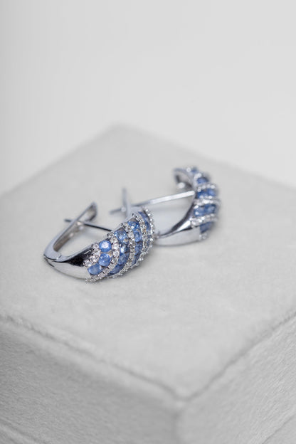 Tanzanite Striped Earrings