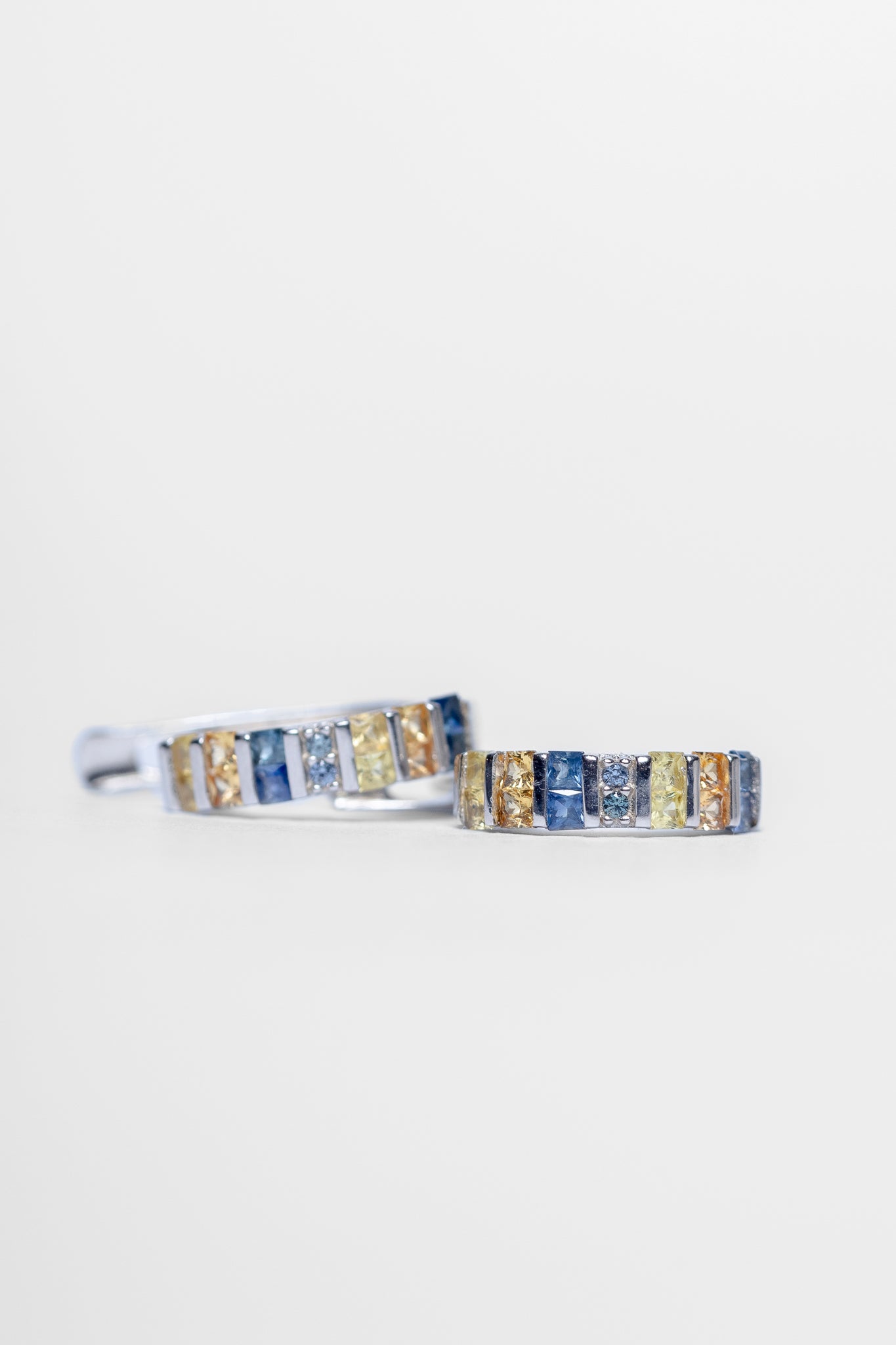 Coloured Sapphire Hoop Earrings