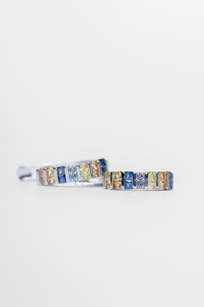 Coloured Sapphire Hoop Earrings