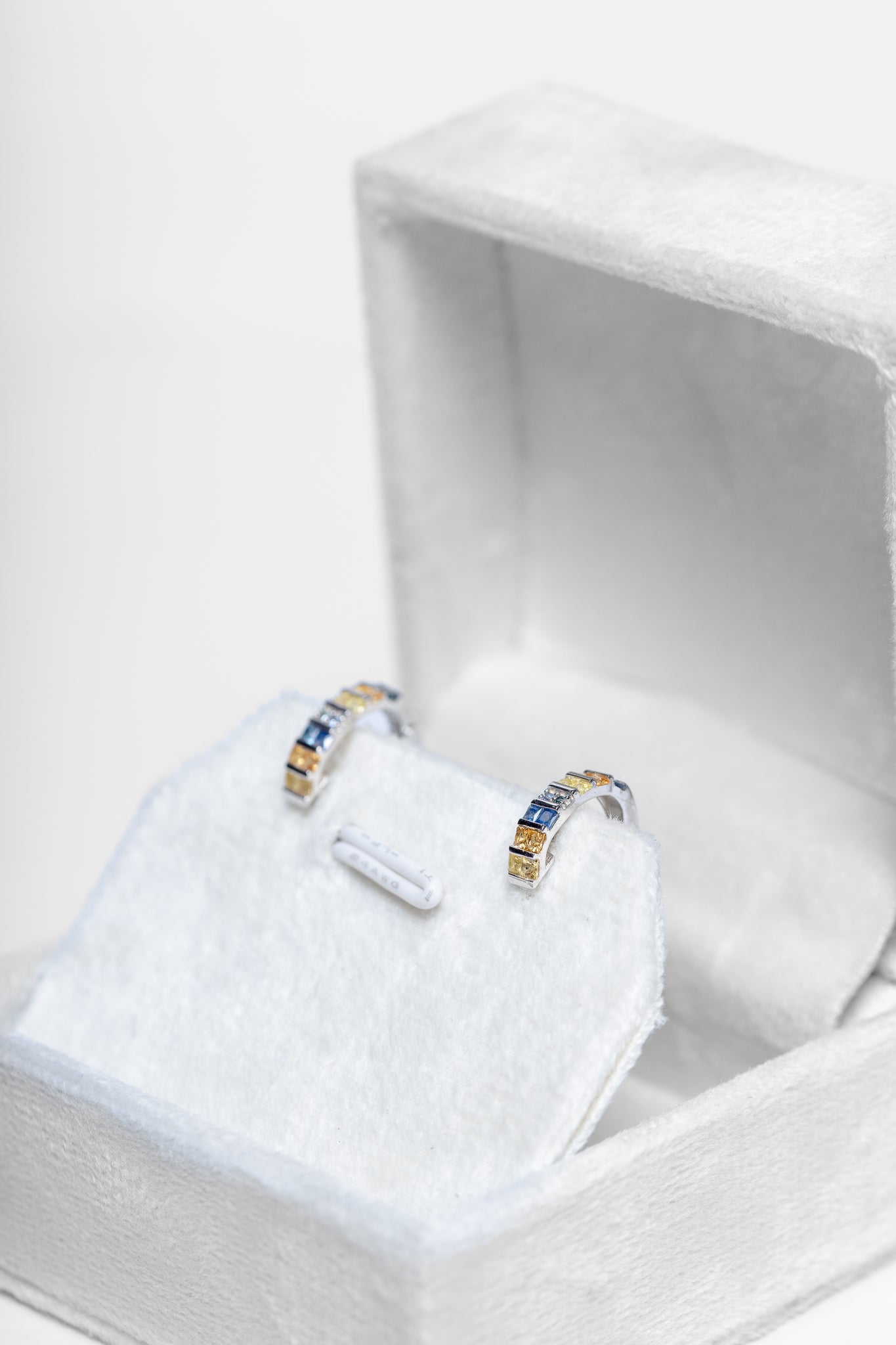 Coloured Sapphire Hoop Earrings