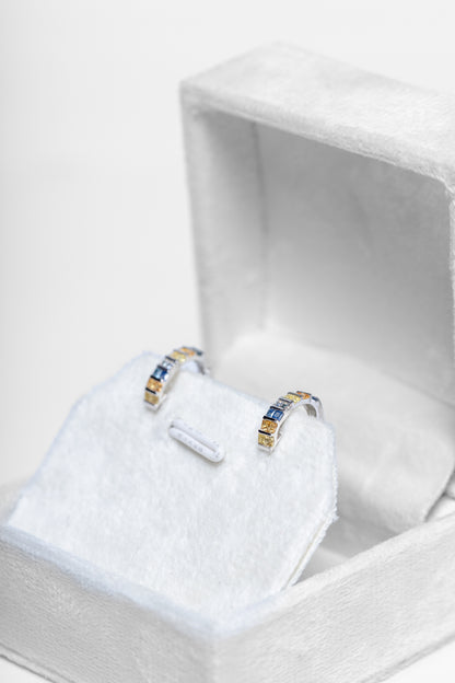 Coloured Sapphire Hoop Earrings
