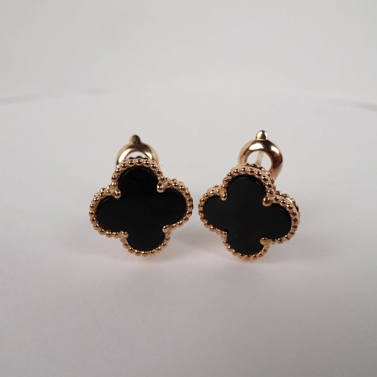 Clover Onyx Stud Earrings