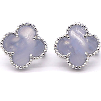 Clover Chalcedony Stud Earrings