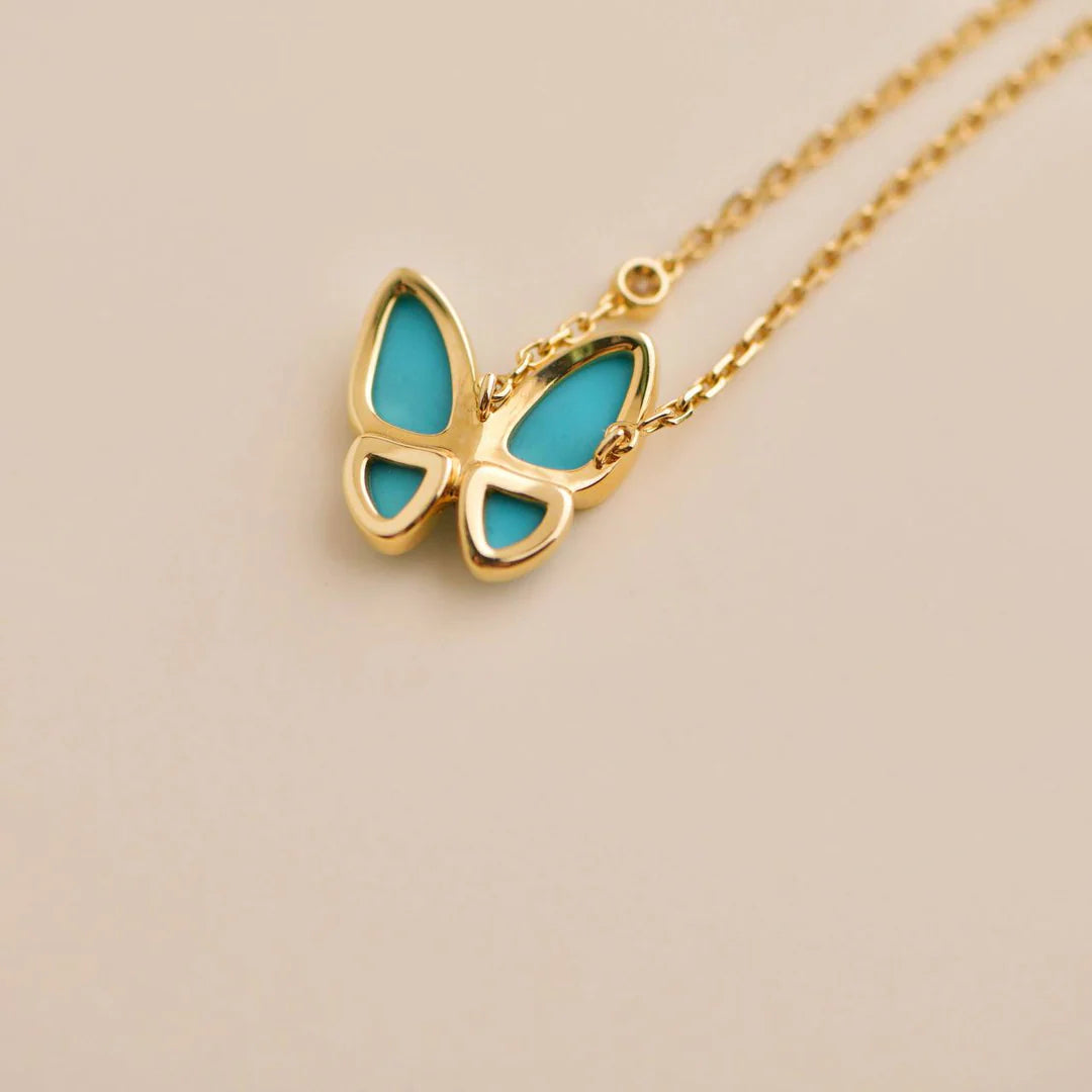 Two Butterfly Turquoise Pendant