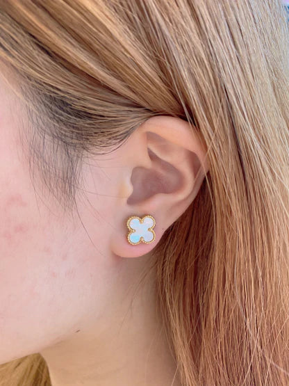 Clover Mother Of Pearl Stud Earrings