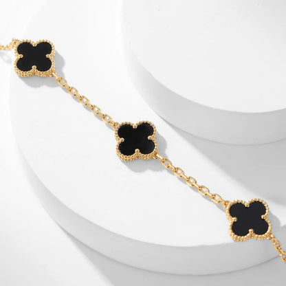 Clovers 10 Motifs Onyx Necklace