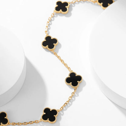 Clovers 10 Motifs Onyx Necklace