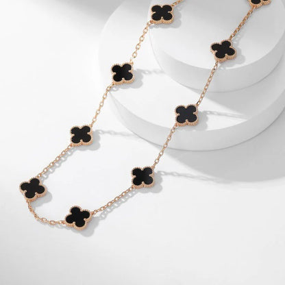 Clovers 10 Motifs Onyx Necklace