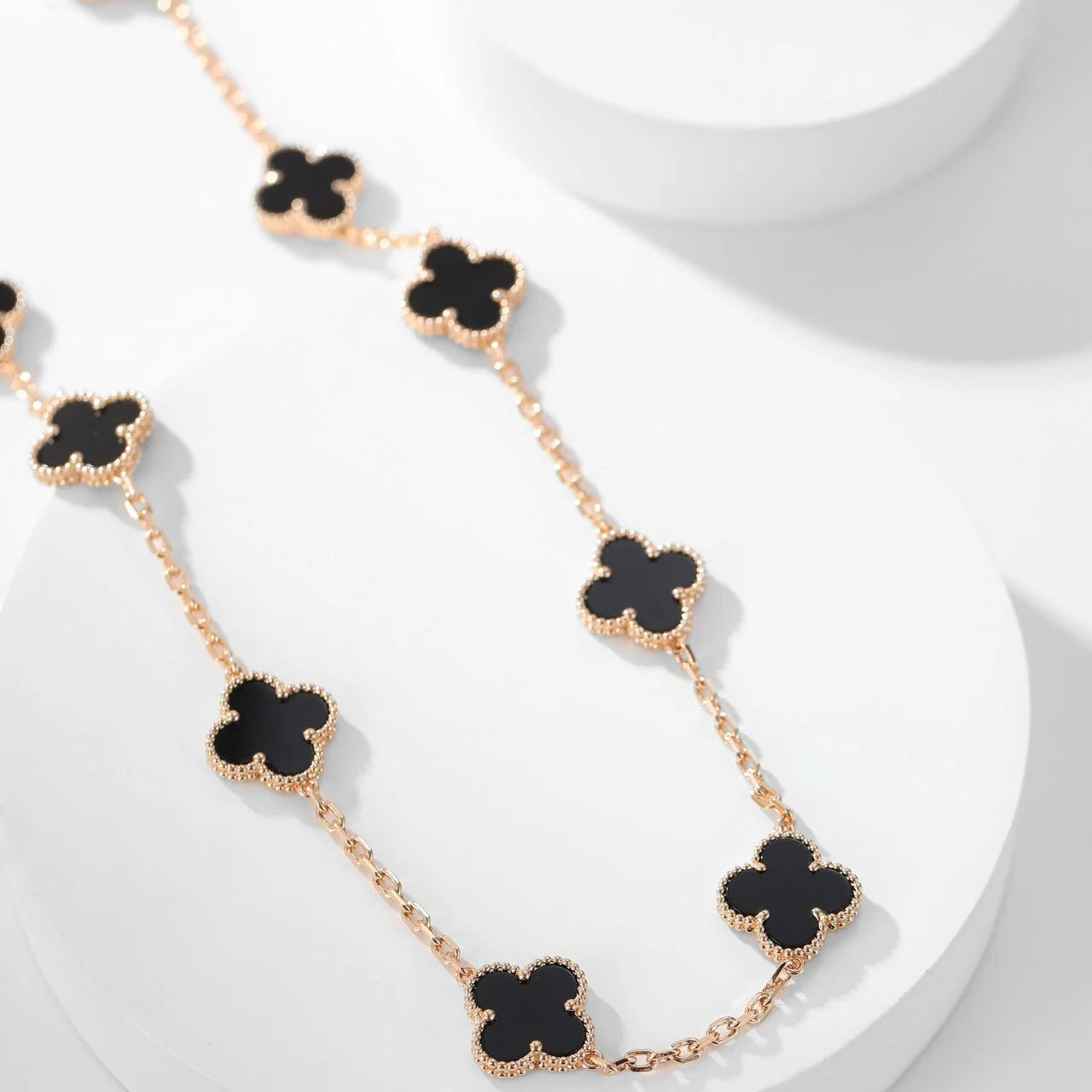 Clovers 10 Motifs Onyx Necklace