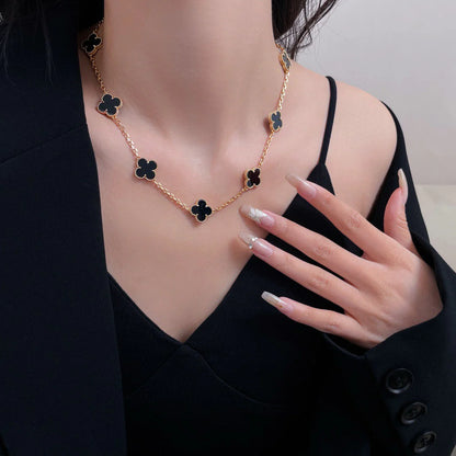 Clovers 10 Motifs Onyx Necklace