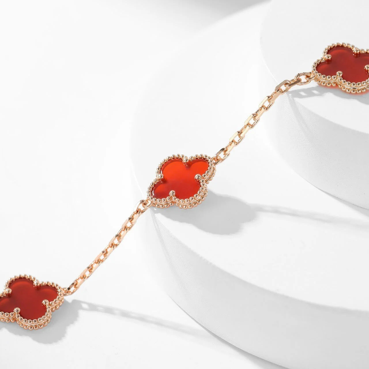 Clovers 10 Motifs Carnelian Necklace