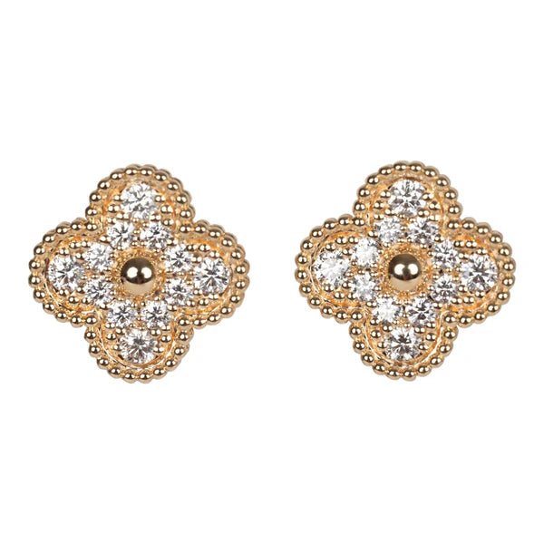 Clovers 1 Motif Diamond Earrings