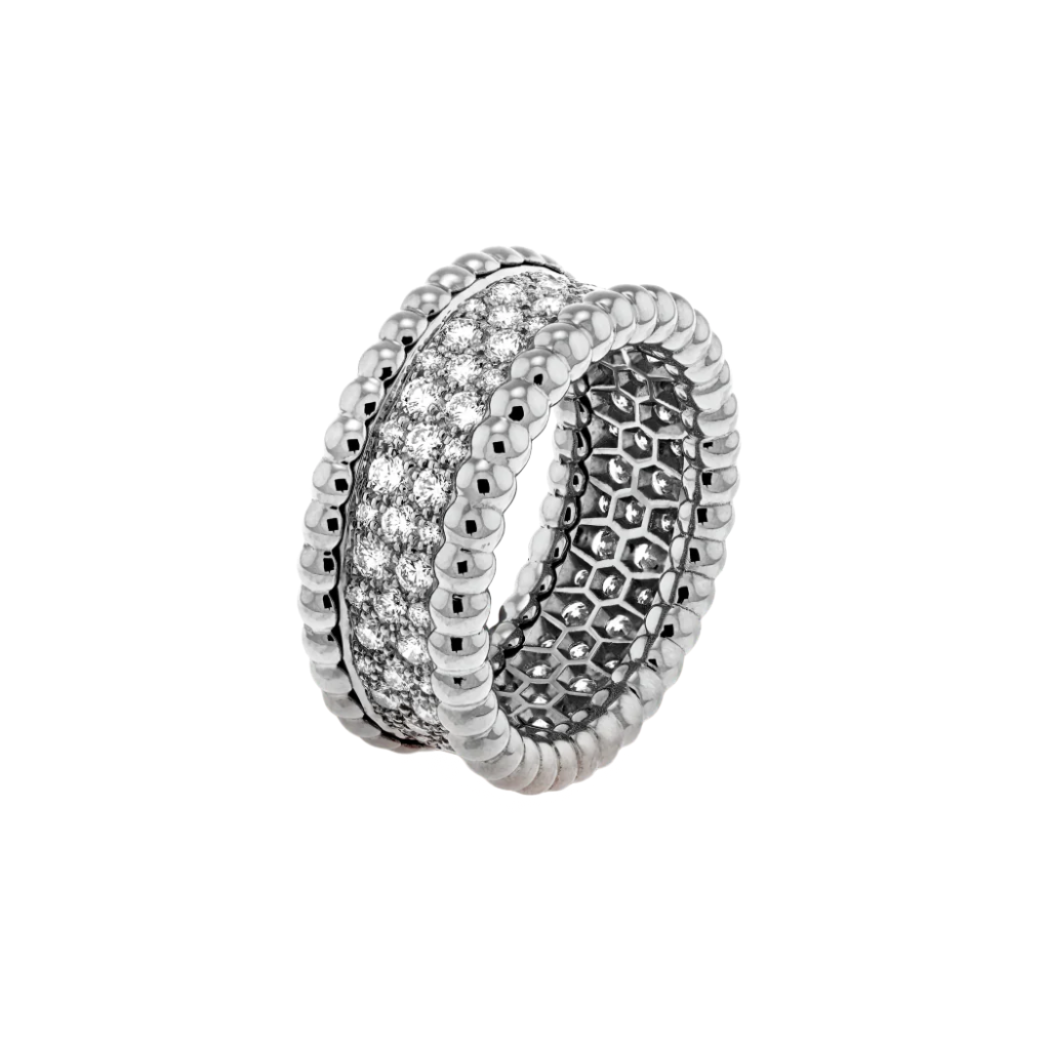 The Perlee diamonds ring (1 row and 3 rows)