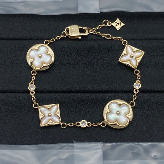 Star and Sun 5 Motif MOP Diamond Bracelet