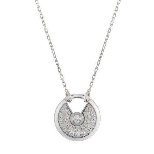 The Amulette Full Diamond Silver Necklace