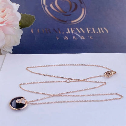 The Amulette Onyx Rose Gold Necklace