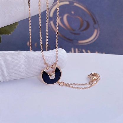 The Amulette Onyx Rose Gold Necklace