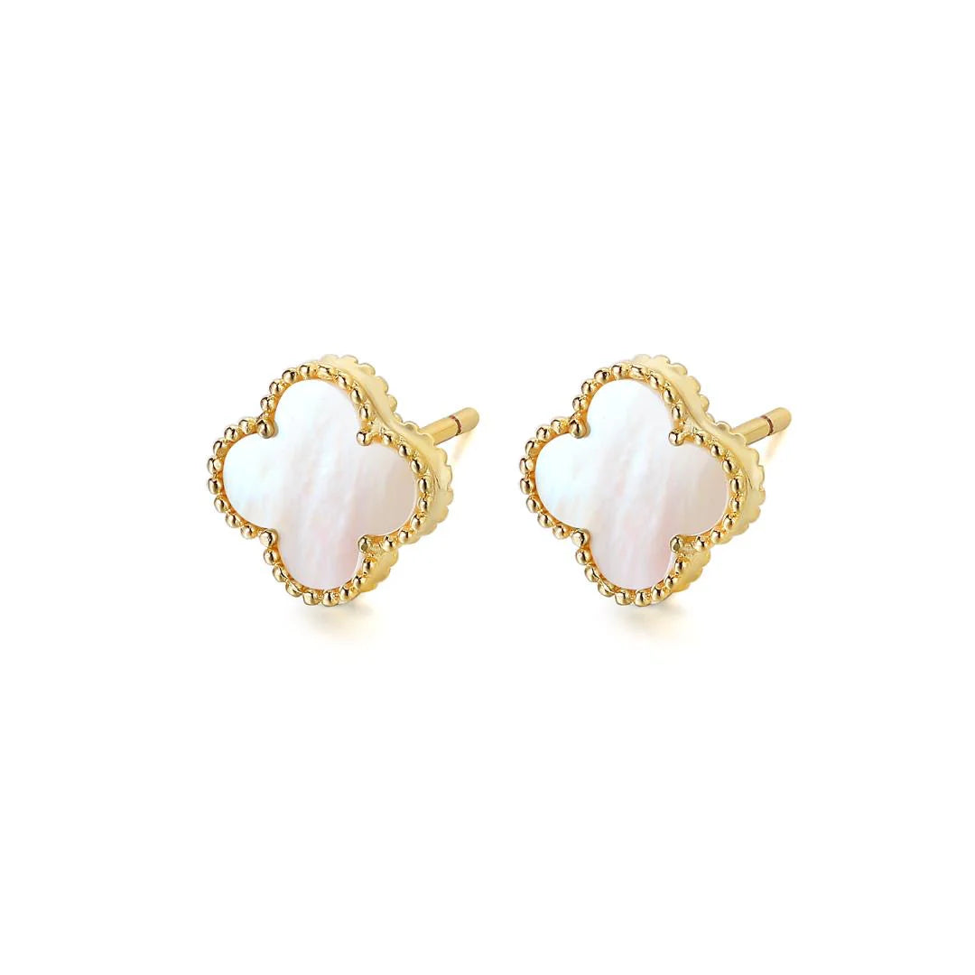 Clover Mother Of Pearl Stud Earrings