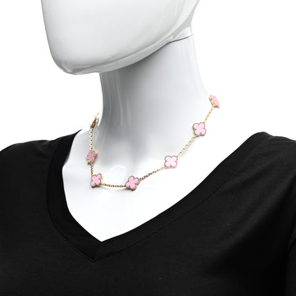 Clovers 10 Motifs Pink Necklace