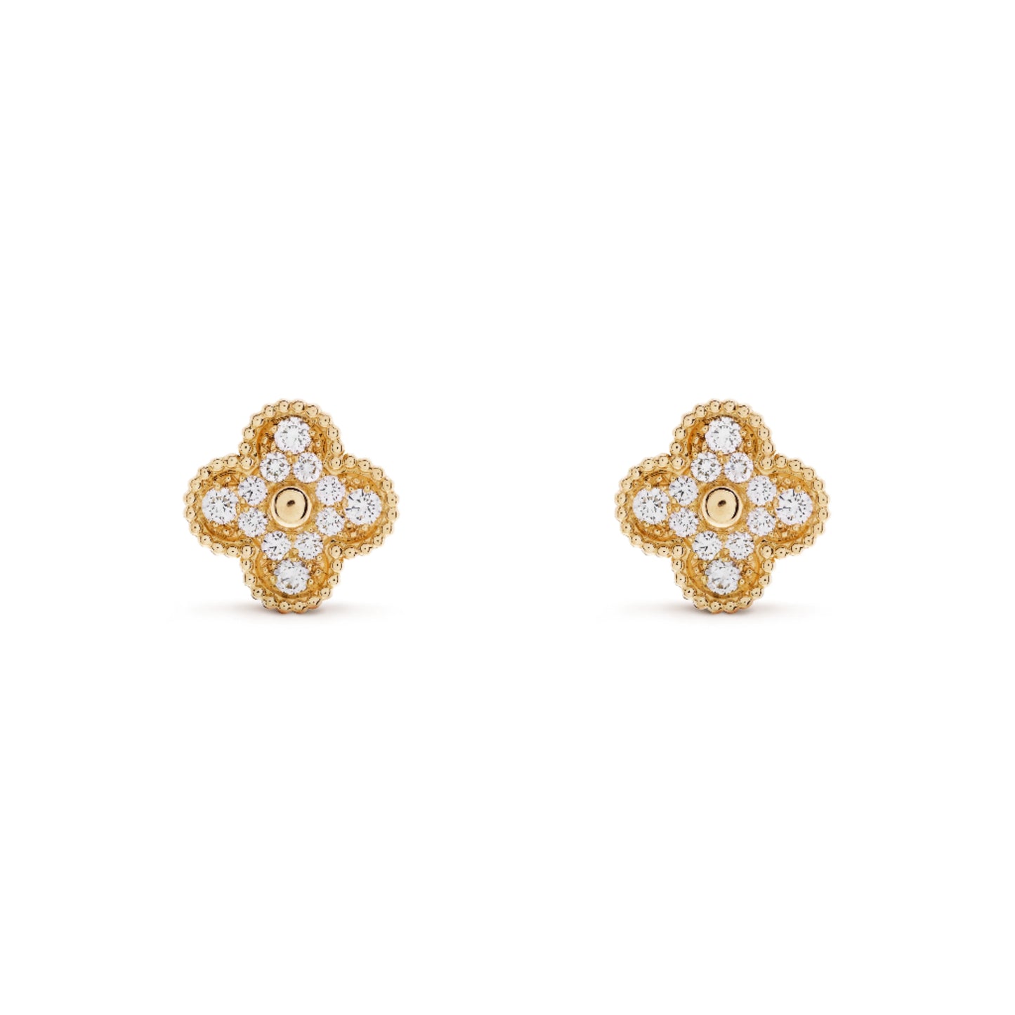 Clovers 1 Motif Diamond Earrings