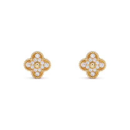 Clovers 1 Motif Diamond Earrings