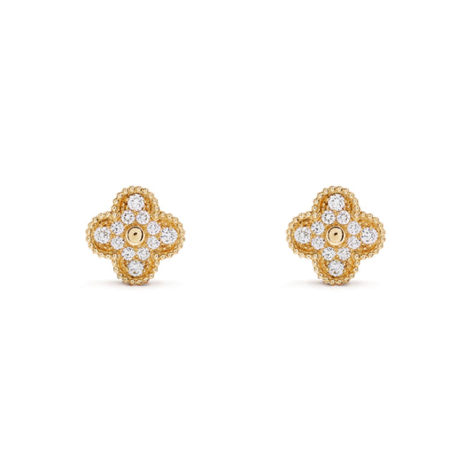 Clovers 1 Motif Diamond Earrings