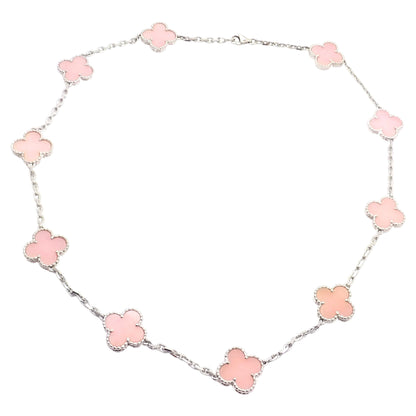 Clovers 10 Motifs Pink Necklace