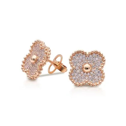 Clovers 1 Motif Diamond Earrings