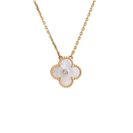 Clovers 1 Diamond Mother Of Pearl Pendant