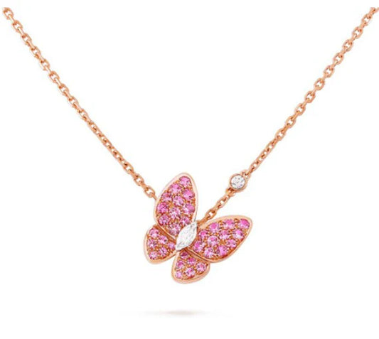 Two Butterfly Diamond Pendant