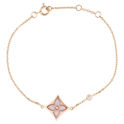 Star 1 Diamond Mother Of Pearl Gold Bracelet