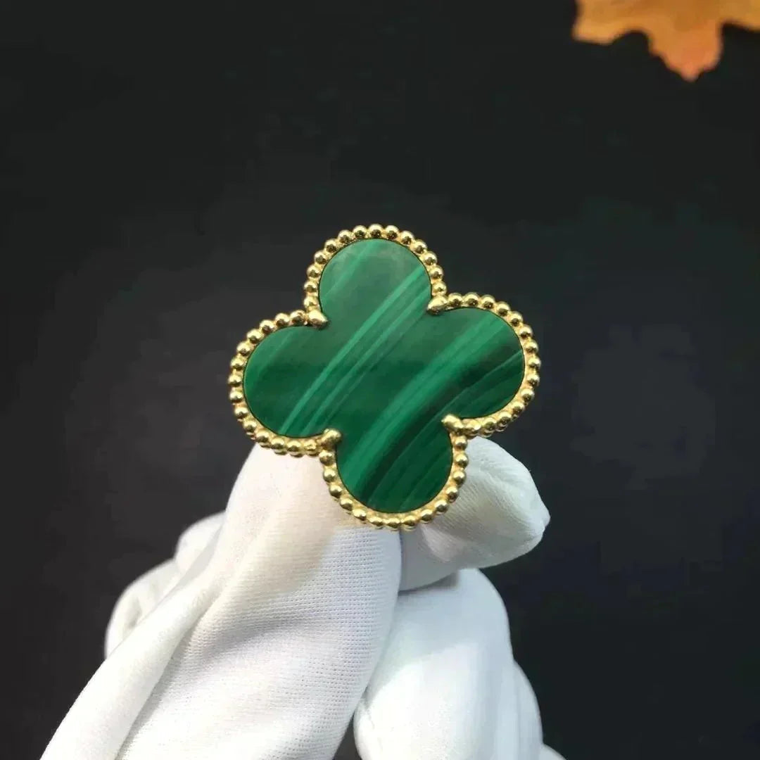 Clovers Malachite Gold Ring