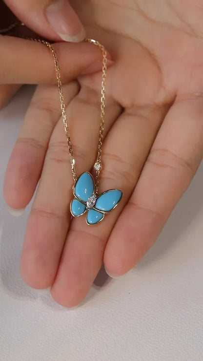 Two Butterfly Turquoise Pendant