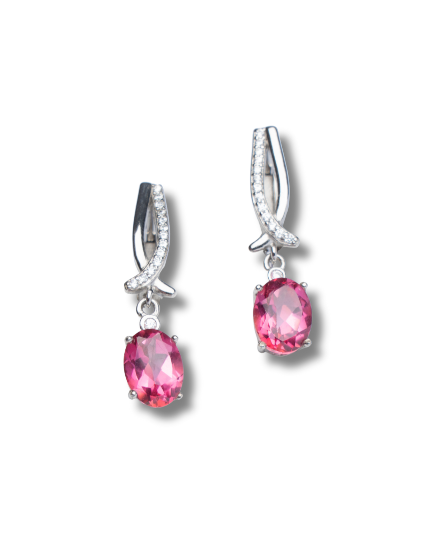 Pink Topaz Earrings
