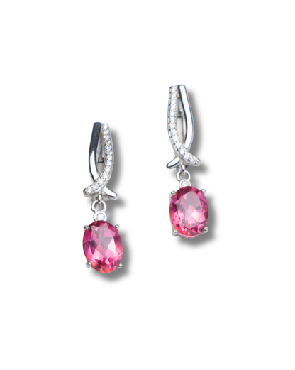 Pink Topaz Earrings