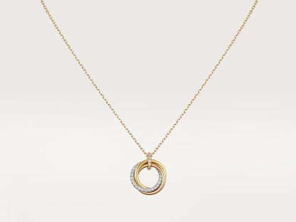 The Silver Gold And Pink Gold Diamonds Necklace