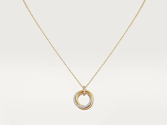 The Silver Gold And Pink Gold Diamonds Necklace